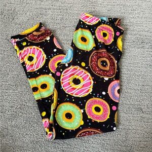 Dori Creations Girls Black Donut Print Leggings Sz 6X